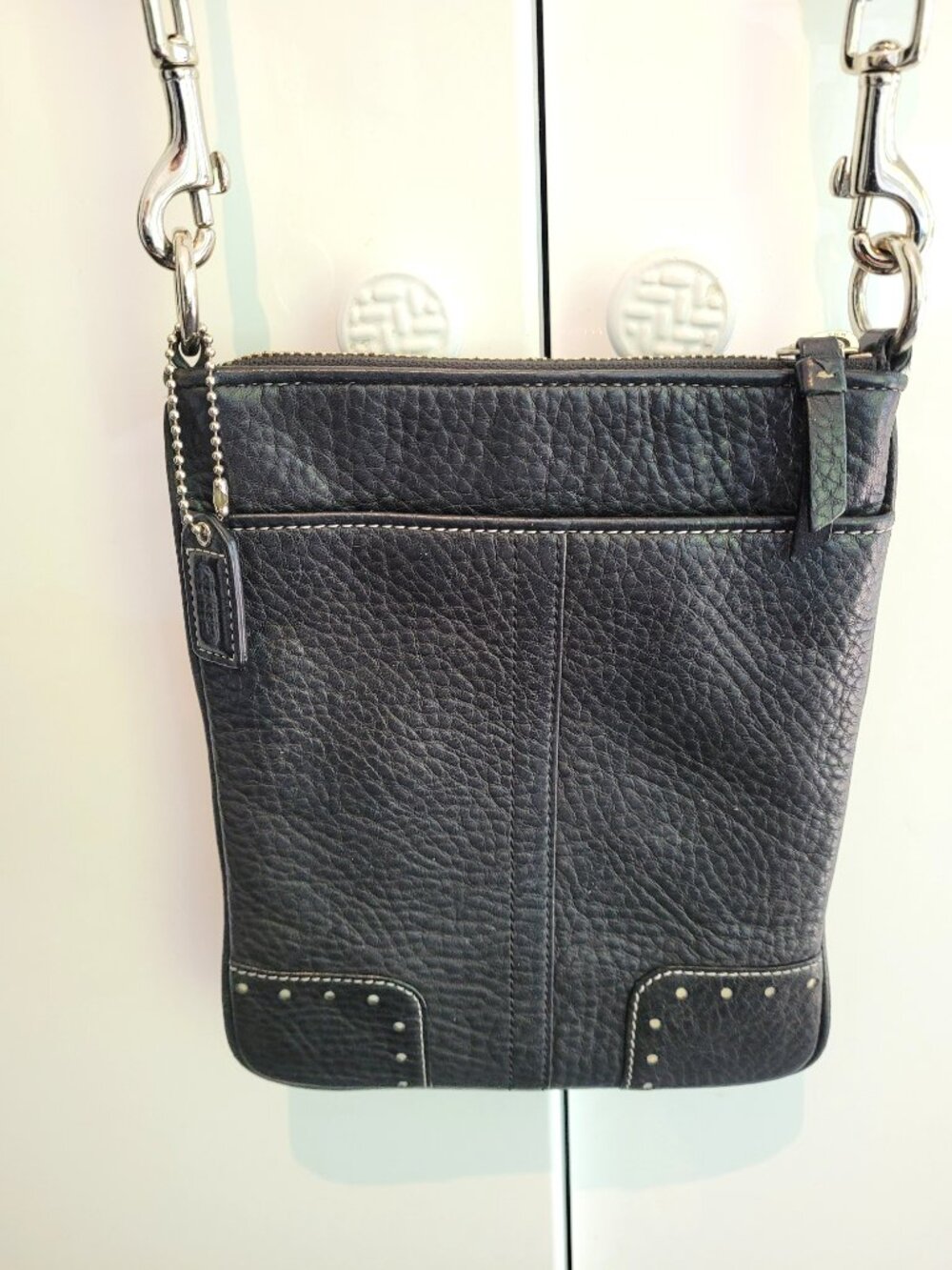 Coach Crossbody Pebbled Black Leather Bag